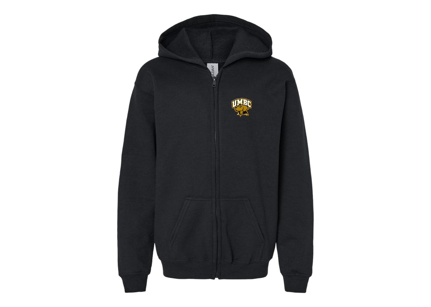 Gildan Heavy Blend Youth UMBC Retrievers Full Zip Hooded Sweatshirt