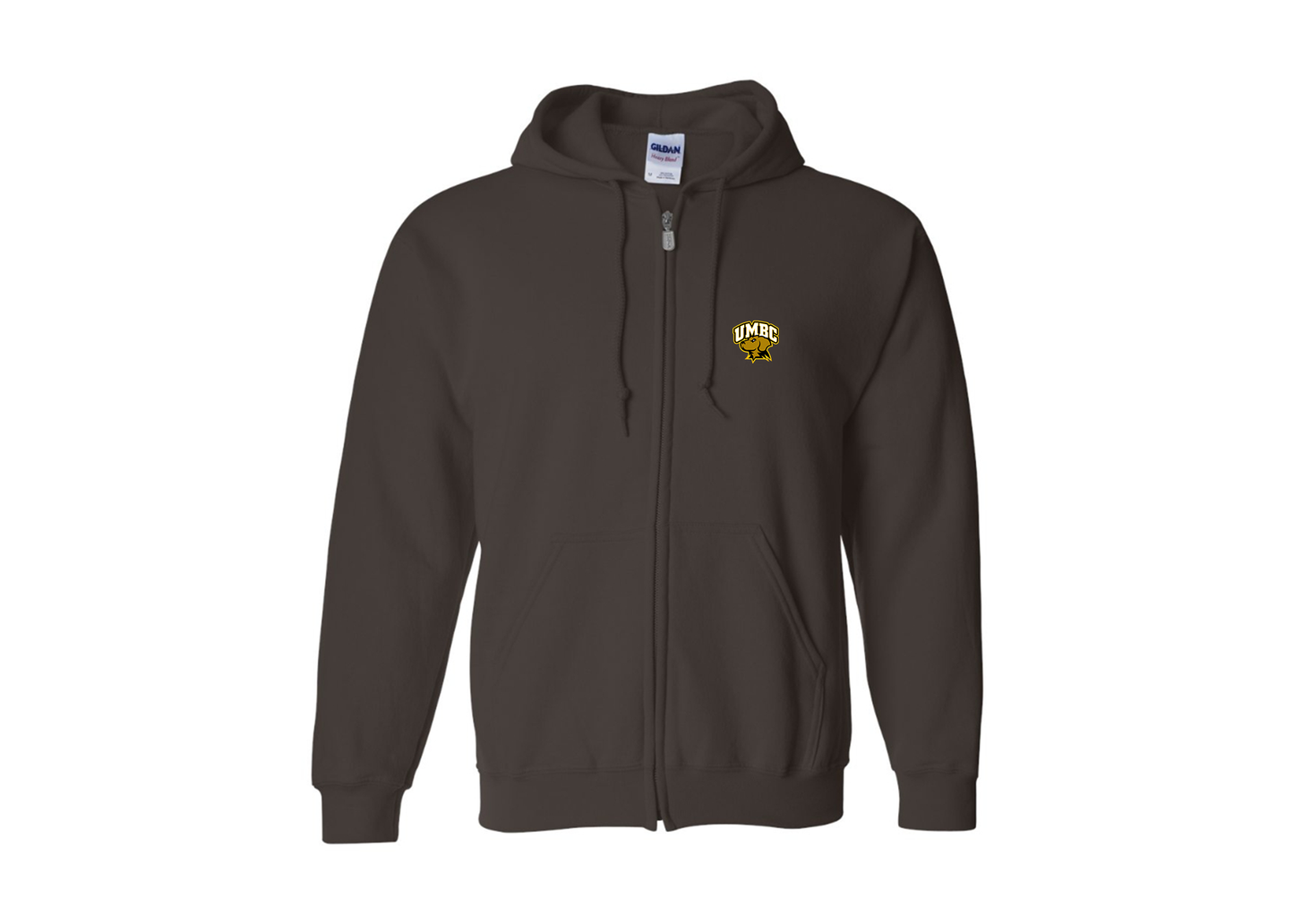 Men's UMBC Retrievers Gildan  Heavy Blend Full Zip Hooded Sweatshirt