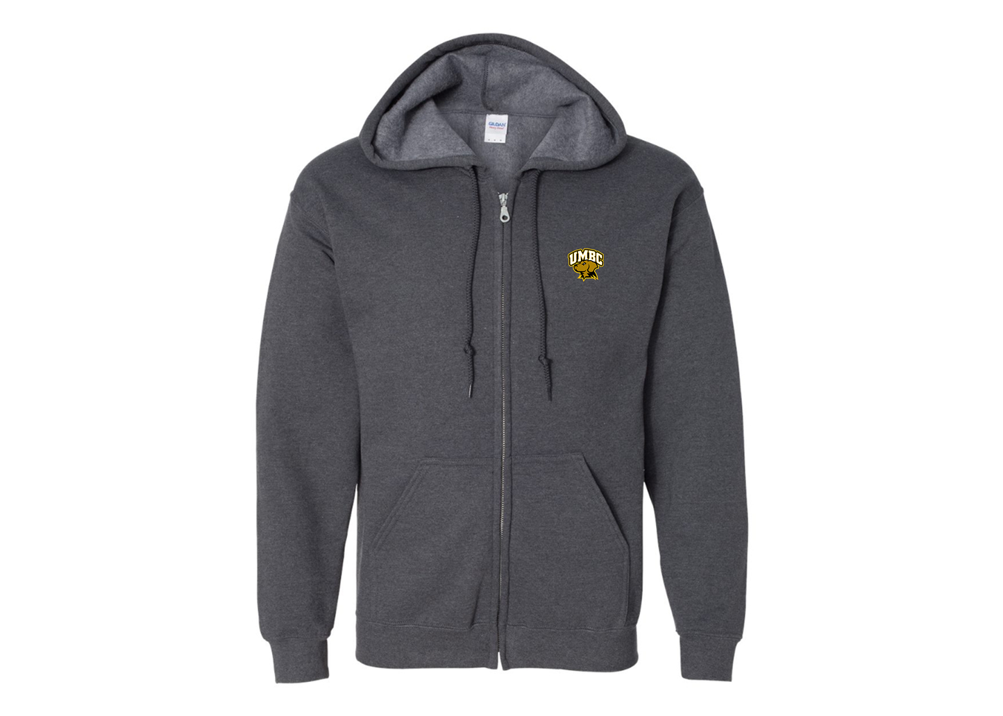 Men's UMBC Retrievers Gildan  Heavy Blend Full Zip Hooded Sweatshirt