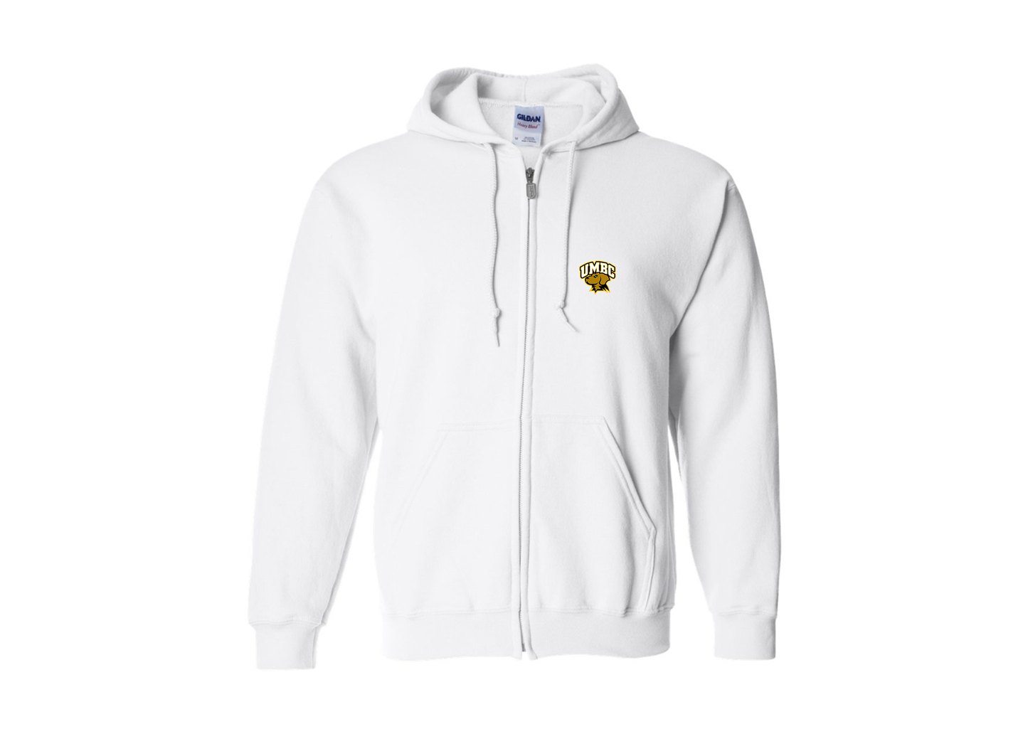 Men's UMBC Retrievers Gildan  Heavy Blend Full Zip Hooded Sweatshirt